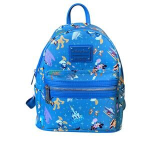 Loungefly X Disney Parks Mickey Mouse and Friends Mini Backpack Blue